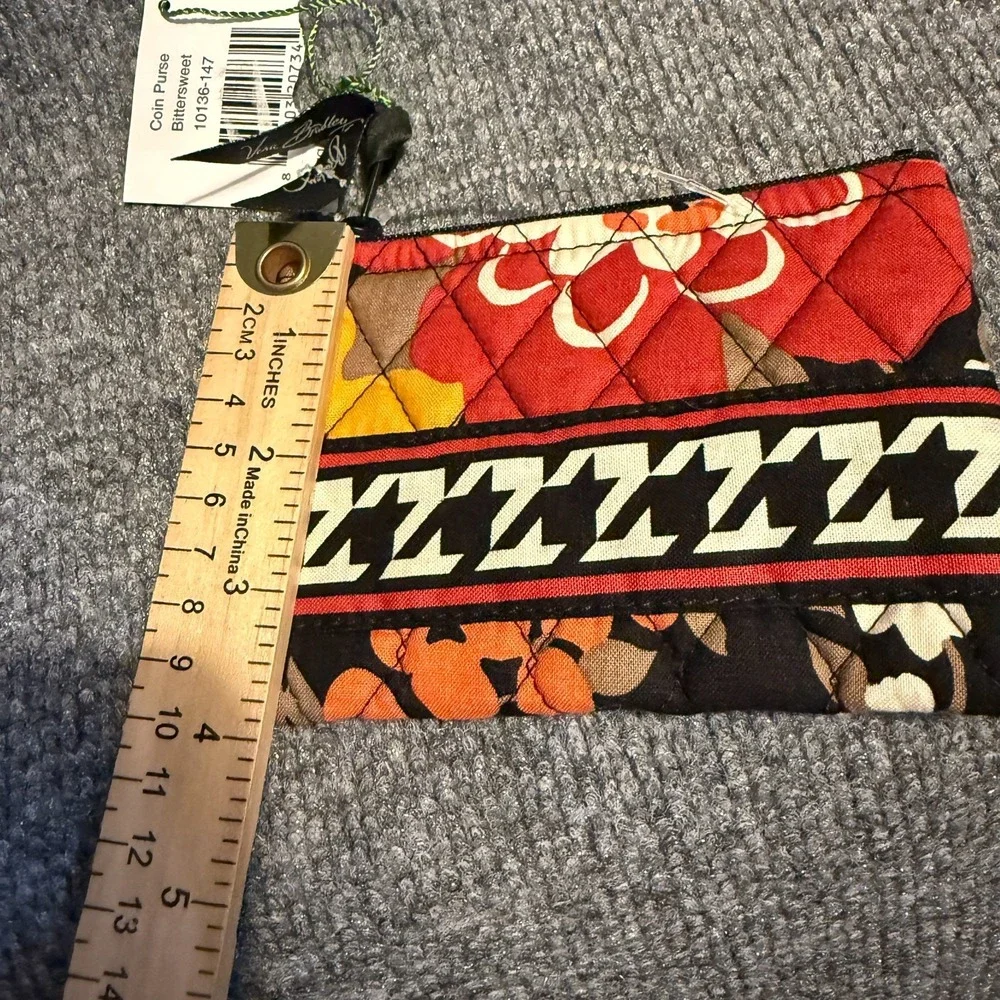 Vera Bradley Coin Wallet Bittersweet Floral Zip Closure‎ Quilted Hippie Boho - Picture 5 of 5